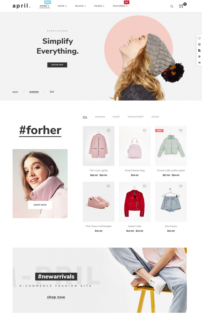Mẫu website MẪU WEBSITE THỜI TRANG – APRIL