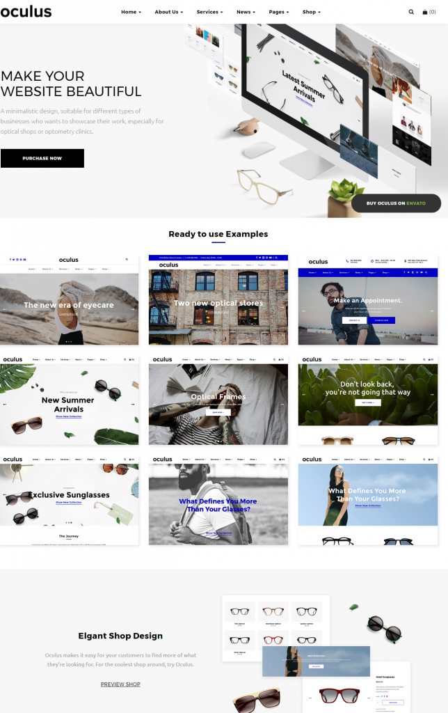 Mẫu website MẪU WEBSITE BÁN HÀNG PHỤ KIỆN – MẮT KÍNH PHỤ KIỆN – Oculus