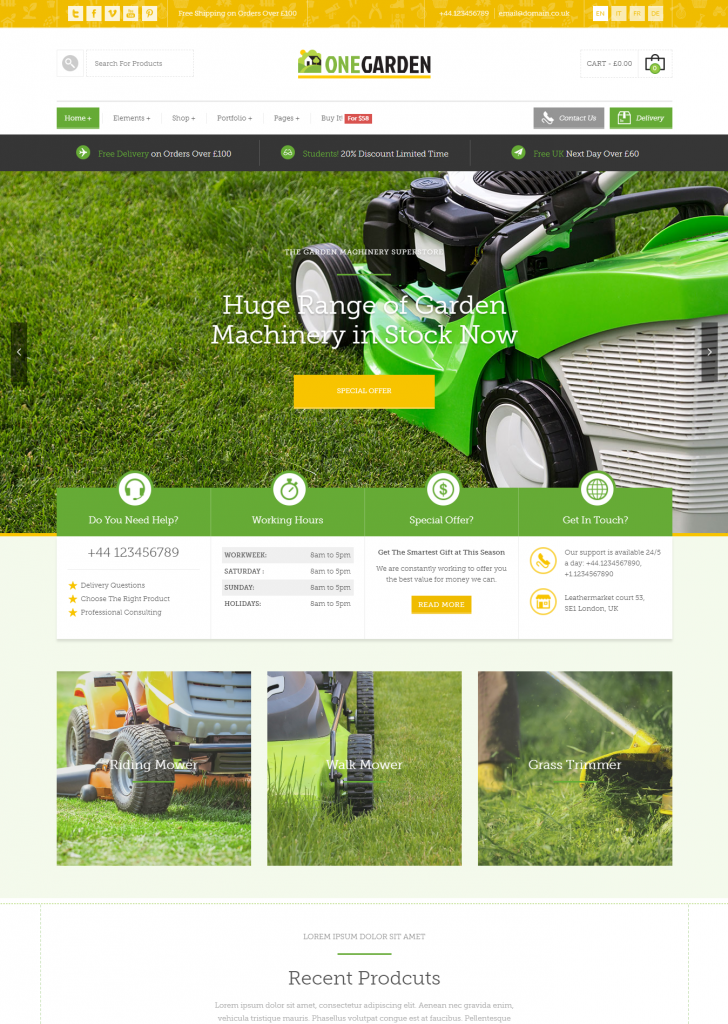 Mẫu website MẪU WEBSITE BÁN HÀNG CÔNG NGHIỆP – MOWER SHOP