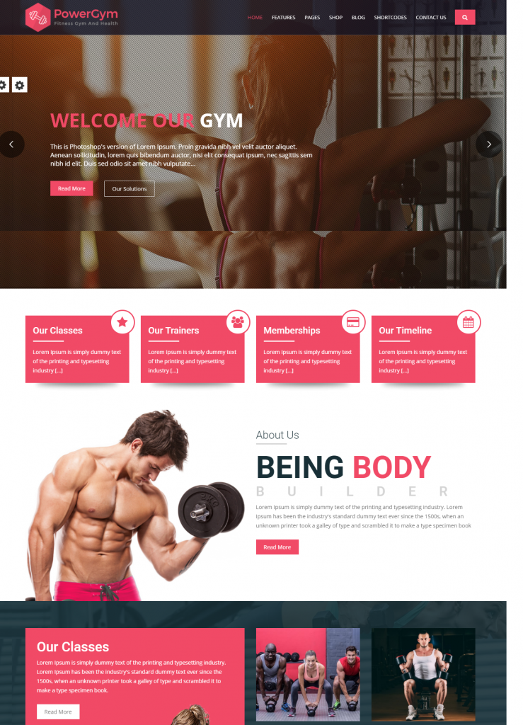 MẪU WEBSITE DỊCH VỤ - POWER GYM - Mẫu website - 123Website
