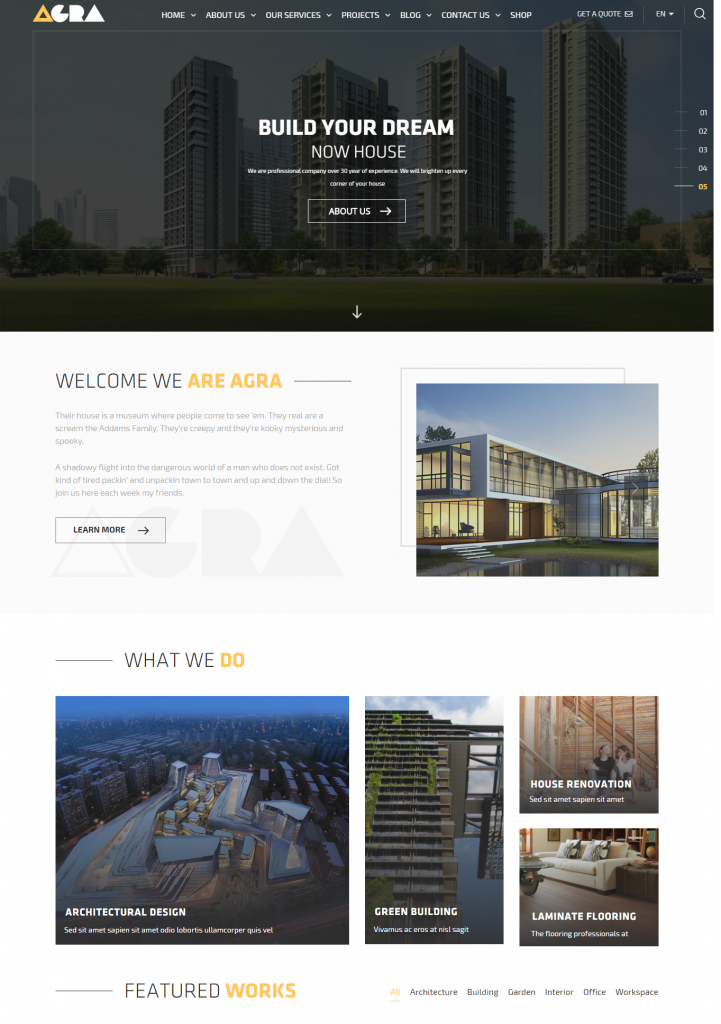 Mẫu website MẪU WEBSITE KIẾN TRÚC XÂY DỰNG -ARGA