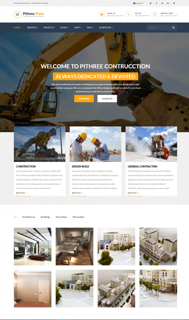 Mẫu website MẪU WEBSITE KIẾN TRÚC XÂY DỰNG -PITHREE-PRESS