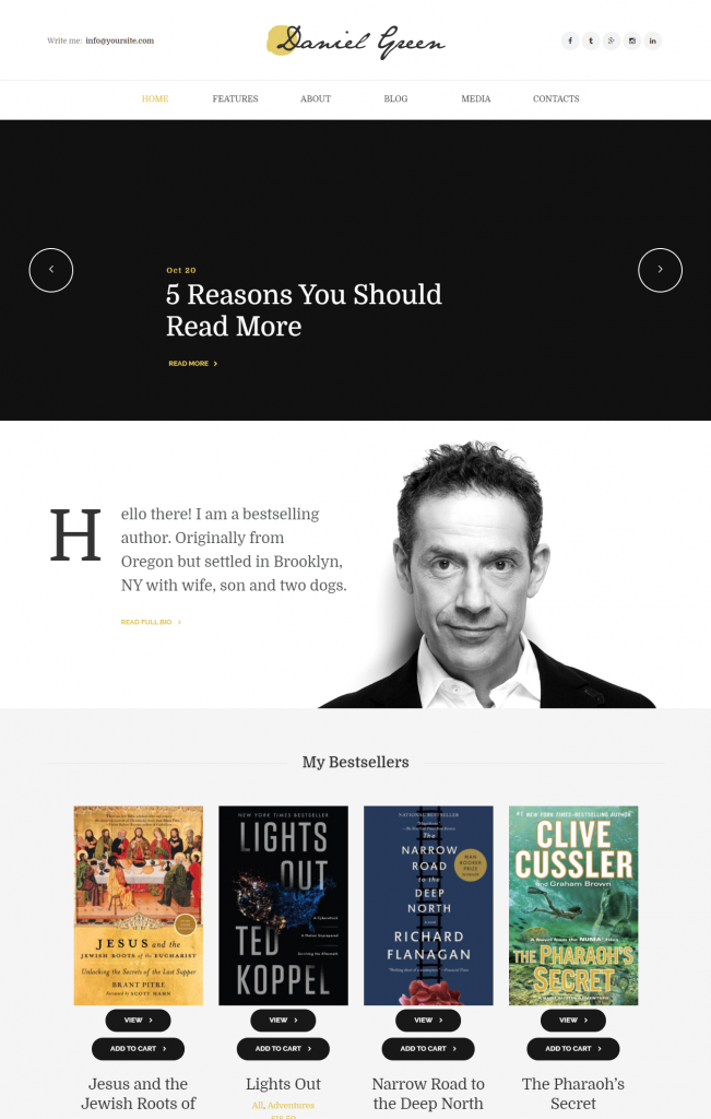 Bookstore website template – WRITER