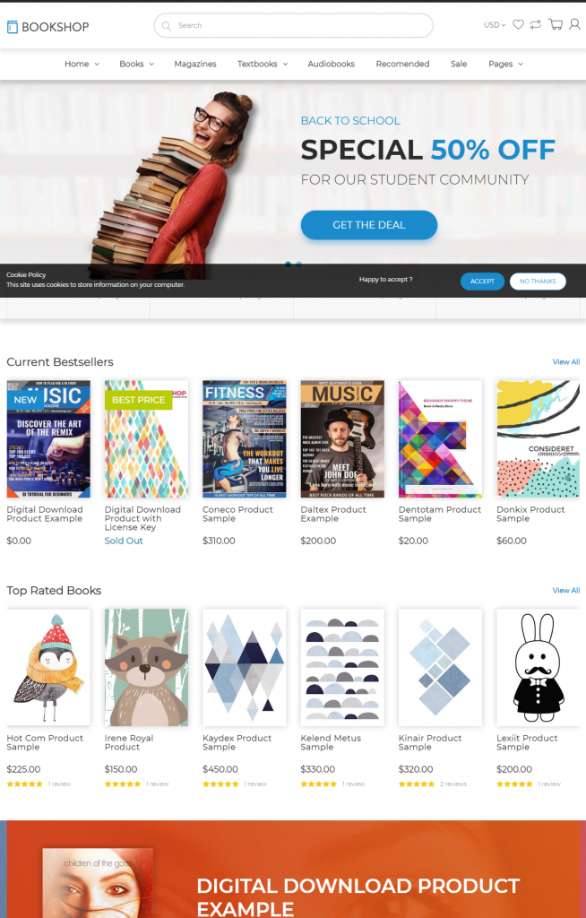 Bookstore website template – BOOKSHOP