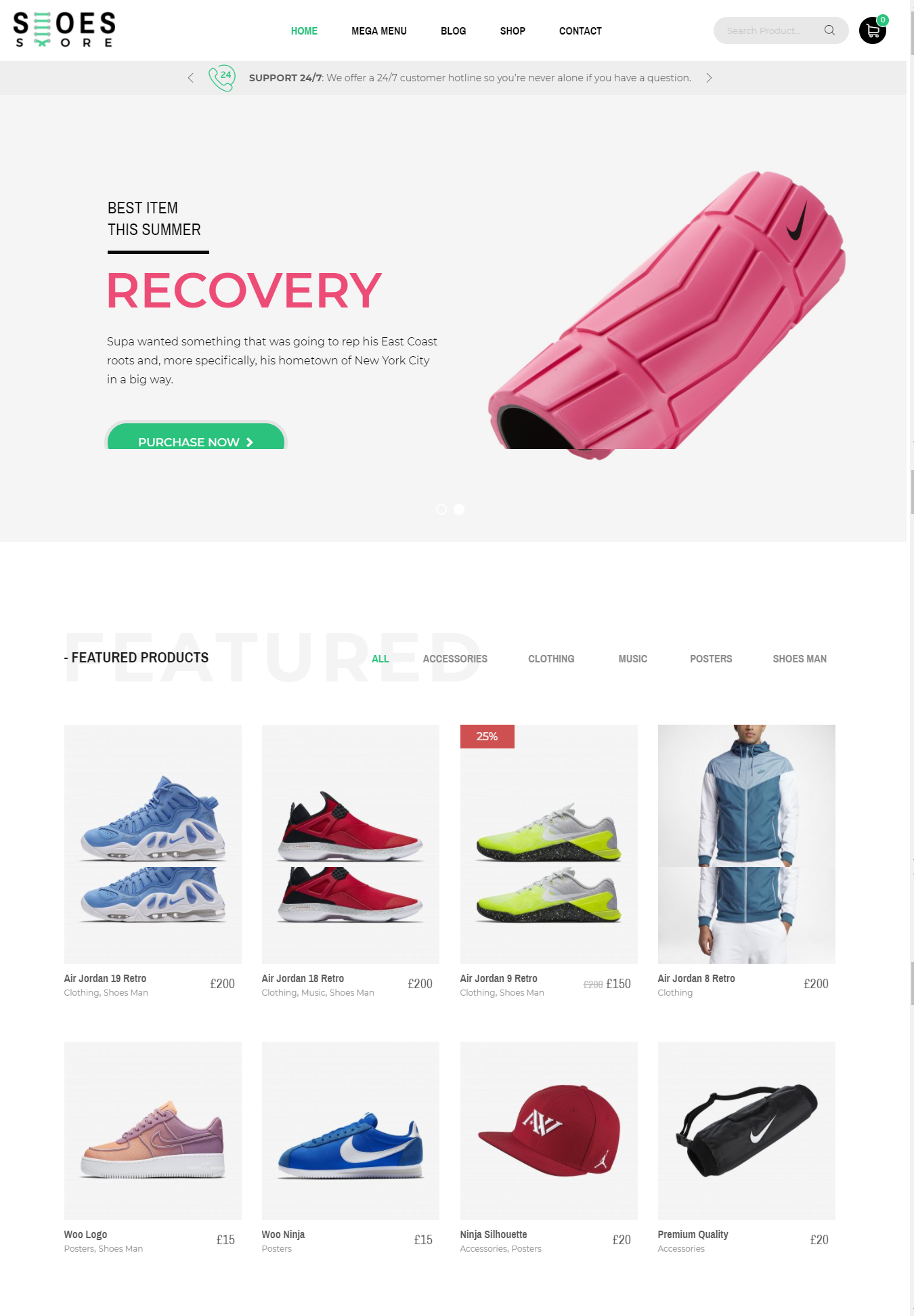 Mẫu WEBSITE Thể Thao - Shoes Store