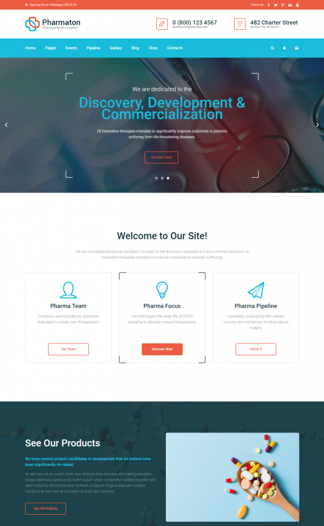 Mẫu website MẪU WEBSITE Y TẾ- PHARMATON