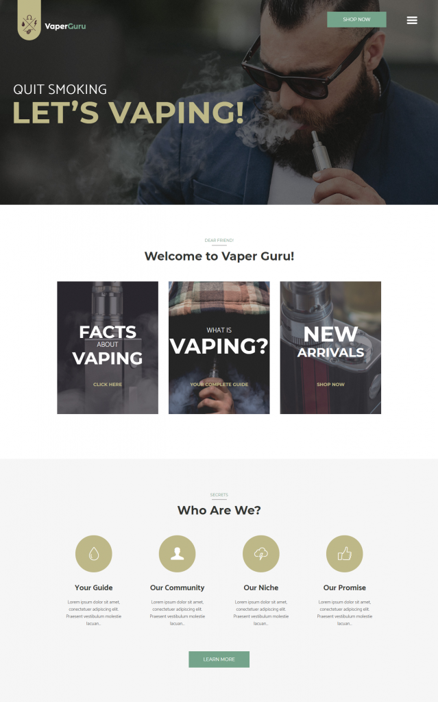 Mẫu WEBSITE BÁN HÀNG – VAPERGURU