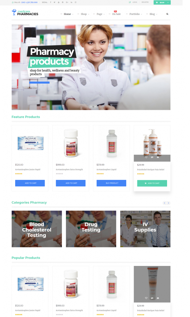 MẪU WEBSITE Y TẾ- PHARMACIES