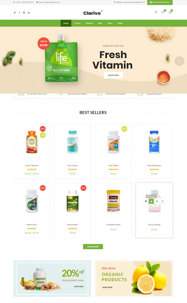 Mẫu website MẪU WEBSITE Y TẾ- Clarivo