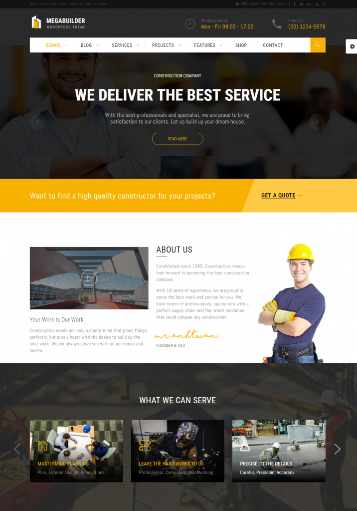 Mẫu website MẪU WEBSITE KIẾN TRÚC XÂY DỰNG -MEGABUILDER
