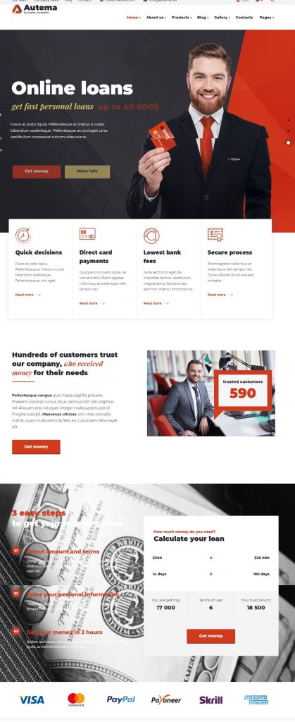 Mẫu website MẪU WEBSITE TÀI CHÍNH – AUTEMA