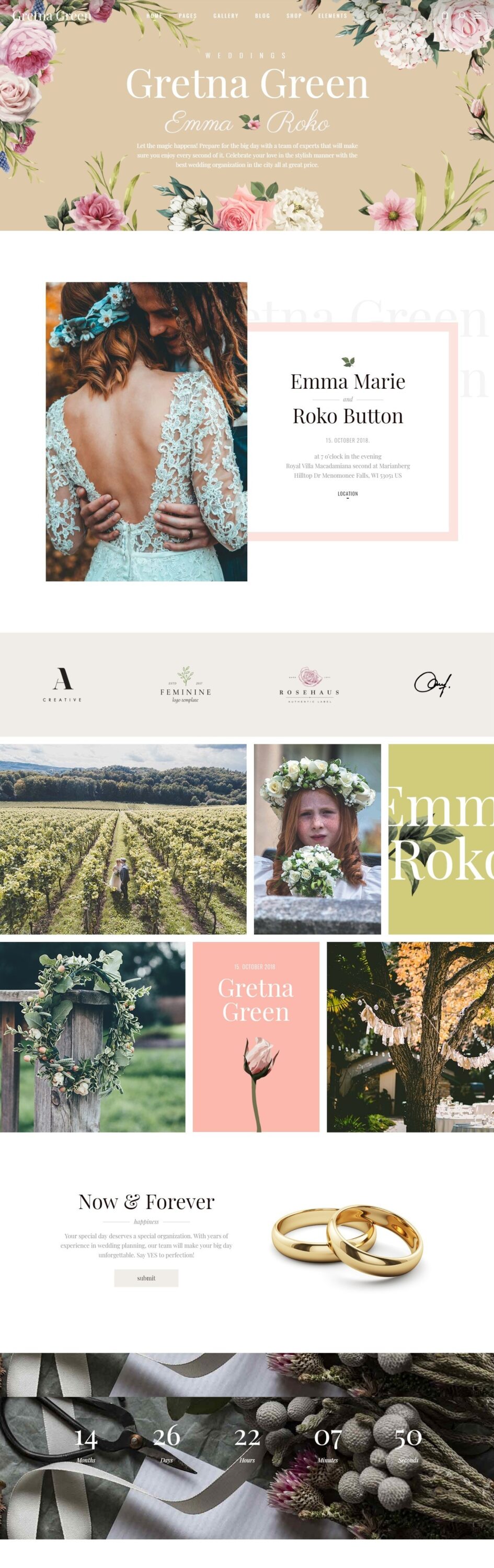 MẪU WEBSITE GIỚI THIỆU DỊCH VỤ – CƯỚI – GRETNA GREEN