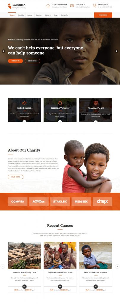 Mẫu website MẪU WEBSITE GIỚI THIỆU CÔNG TY – NON PROFIT – SALONIKA
