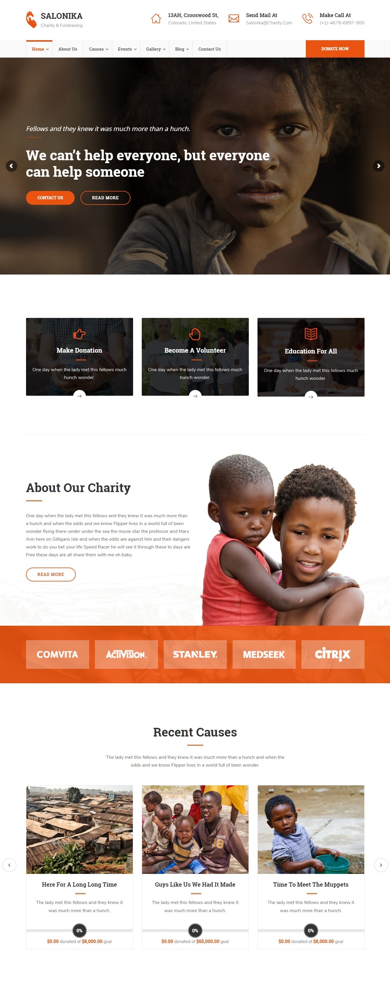 MẪU WEBSITE GIỚI THIỆU CÔNG TY - NON PROFIT - SALONIKA