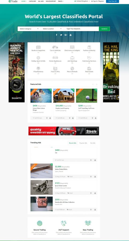 Mẫu website TRADE