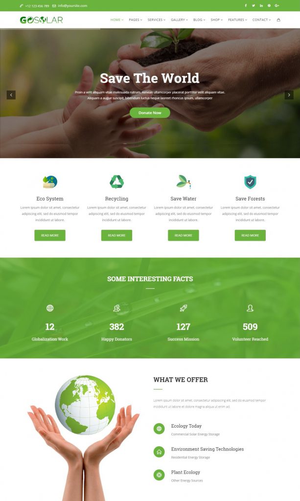 Mẫu website MẪU WEBSITE MÔI TRƯỜNG – GOSOLAR