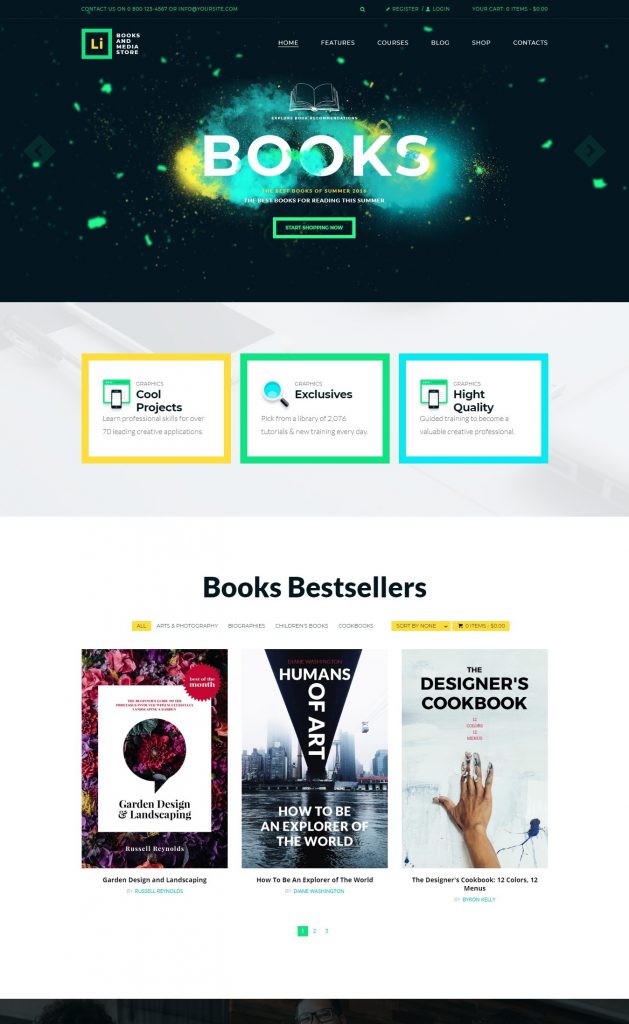 Bookstore website template – BOOK AND MEDIA STORE