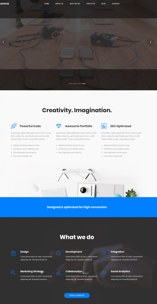 Mẫu website MẪU WEBSITE GIỚI THIỆU CÔNG TY – ARENA