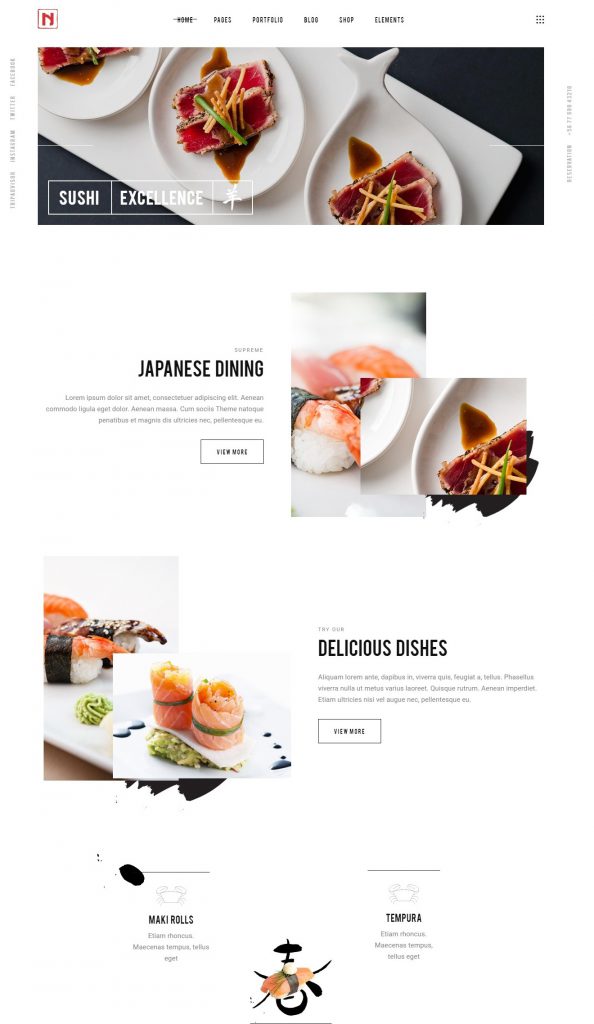 Mẫu website MẪU WEBSITE NHÀ HÀNG – NIGIRI