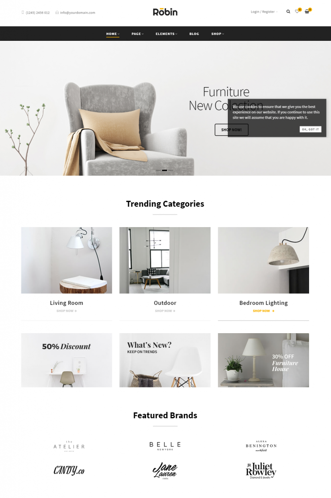Mẫu website MẪU WEBSITE NỘI THẤT – ROBINN- HOMEPAGE1