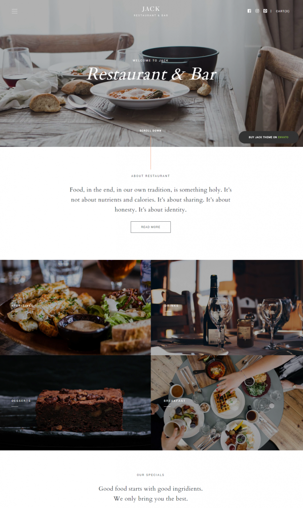 Mẫu website MẪU WEBSITE NHÀ HÀNG – JACK