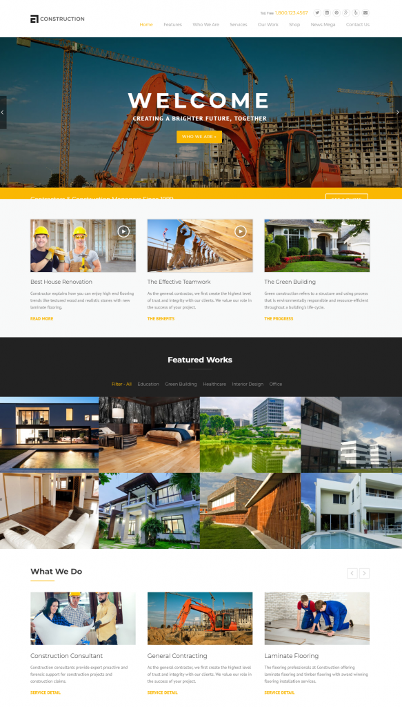 Mẫu website MẪU WEBSITE KIẾN TRÚC XÂY DỰNG -CONSTRUCTION-HOME EXTENDED