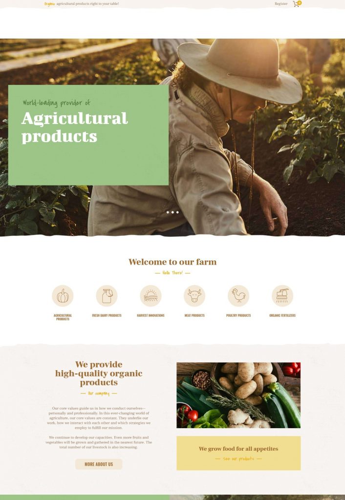 Mẫu website MẪU WEBSITE-  NÔNG NGHIỆP – FARM AGRICO