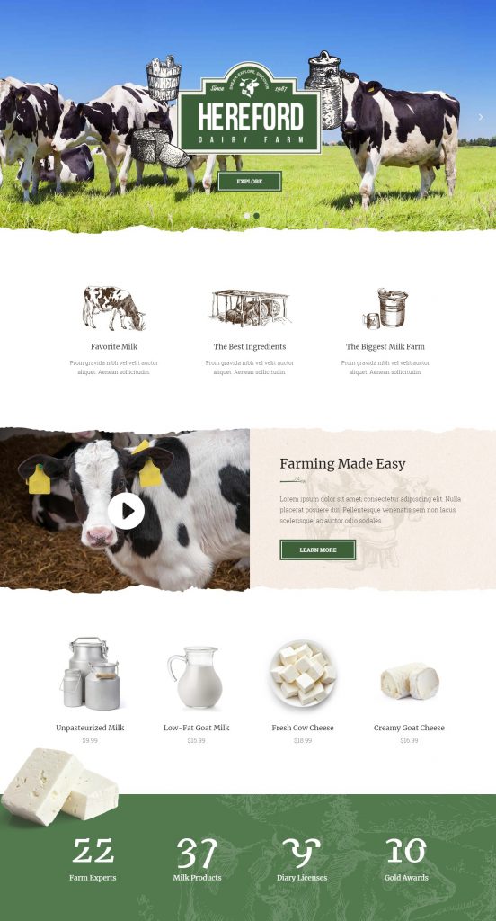 Mẫu website MẪU WEBSITE-  NÔNG NGHIỆP – HERE FOOD