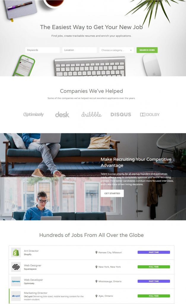 Mẫu website MẪU WEBSITE TUYỂN DỤNG – JOBIFY
