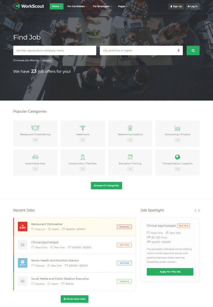 Mẫu website MẪU WEBSITE TUYỂN DỤNG – WORKSCOUT