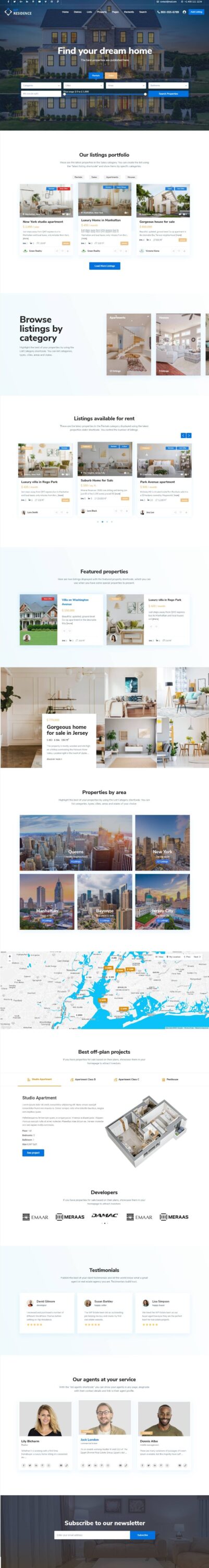 Mẫu website bất động sản – WpResidence
