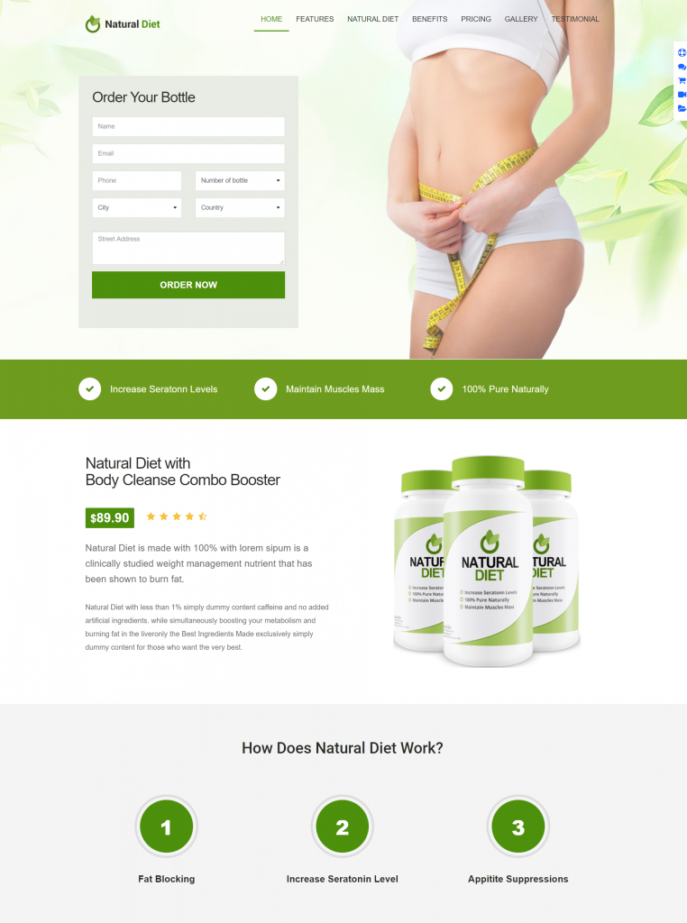Mẫu website MẪU WEBSITE LANDING PAGE – NATURAL DIET
