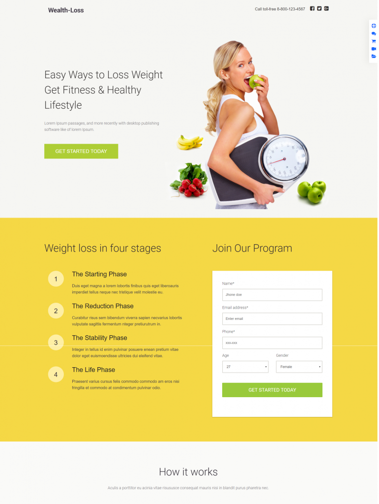 Mẫu website MẪU WEBSITE LANDING PAGE – WEALTH – LOSS
