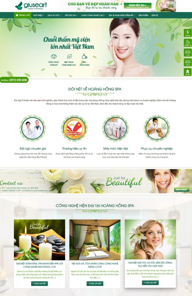 Mẫu Website Spa