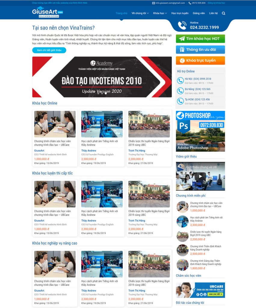 Online Course Website Template
