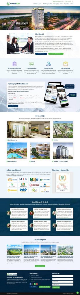 Mẫu website bất động sản nhiều dự án