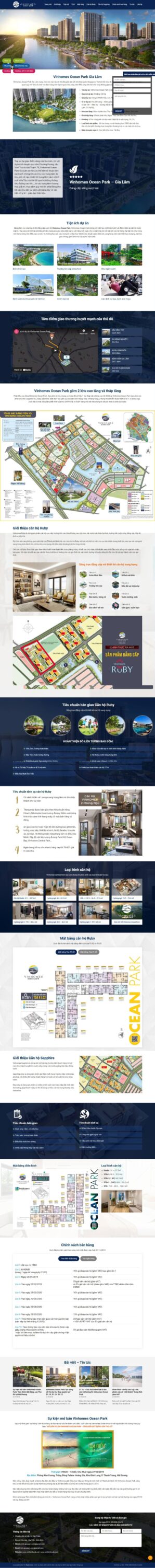 Mẫu website bất động sản Vinhome Ocena Park