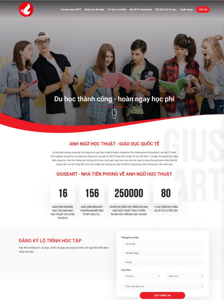 Mẫu Website Trung Tâm Tiếng Anh