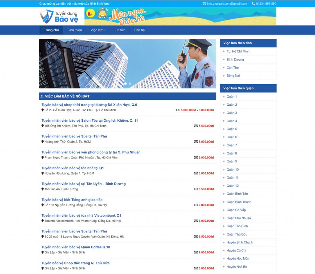 Security Job Board Website Template