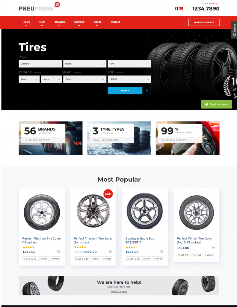 Mẫu website MẪU WEBSITE BÁN XE – PNEU PRESS