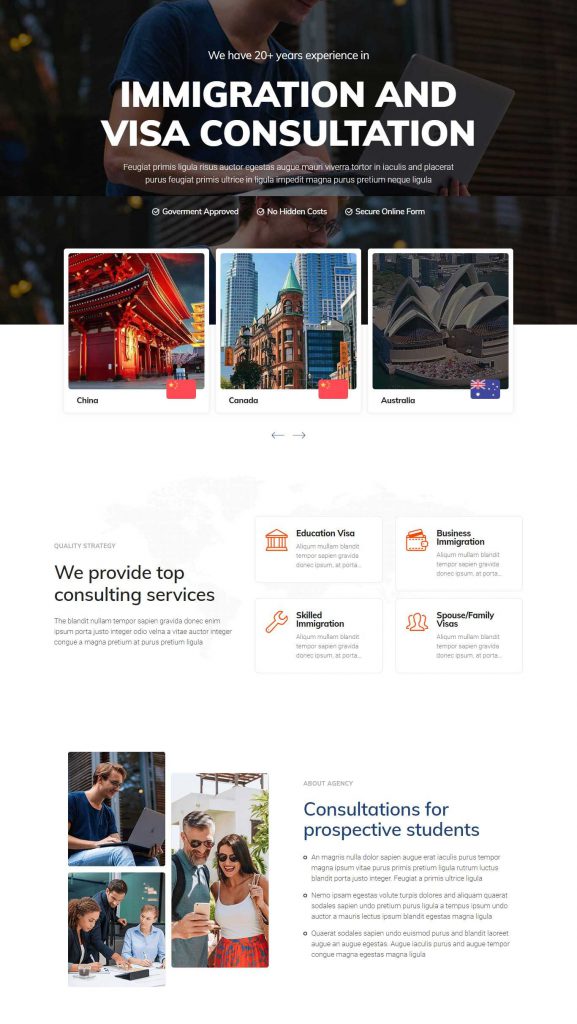 Mẫu website MẪU WEBSITE VISA DU HOC – IMMIEX
