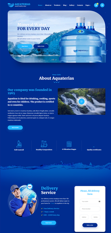 Mẫu Website bán hàng - Aquaterias