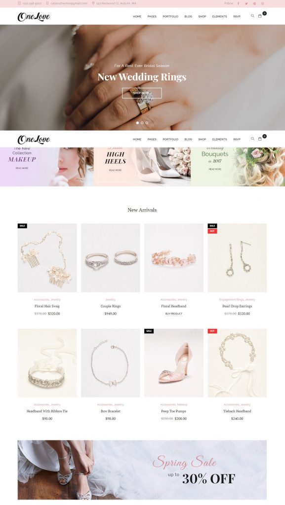 Wedding service showcase website template – ONE LOVE