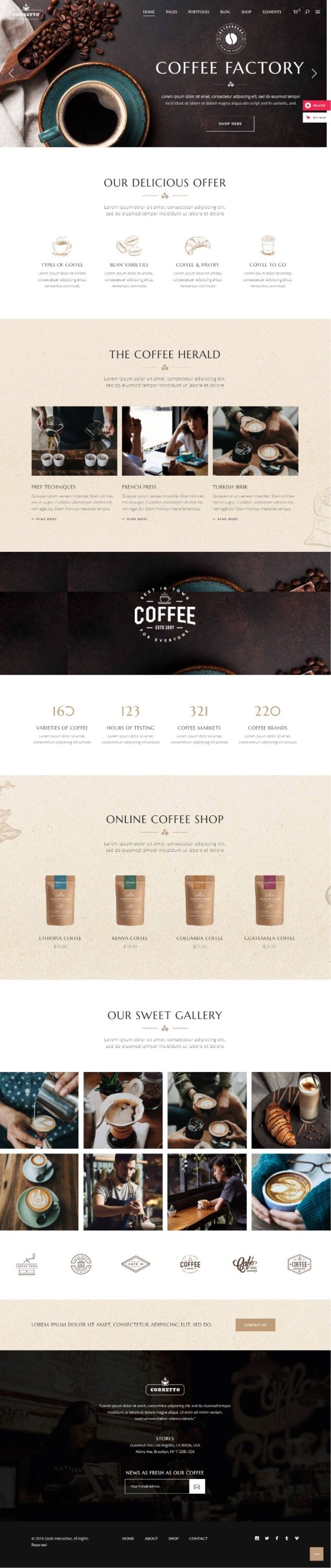 MẪU WEBSITE CAFE CORRETTO