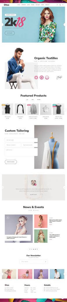 Mẫu website MẪU WEBSITE GIỚI THIỆU CÔNG TY – MAY MẶC – QTEX