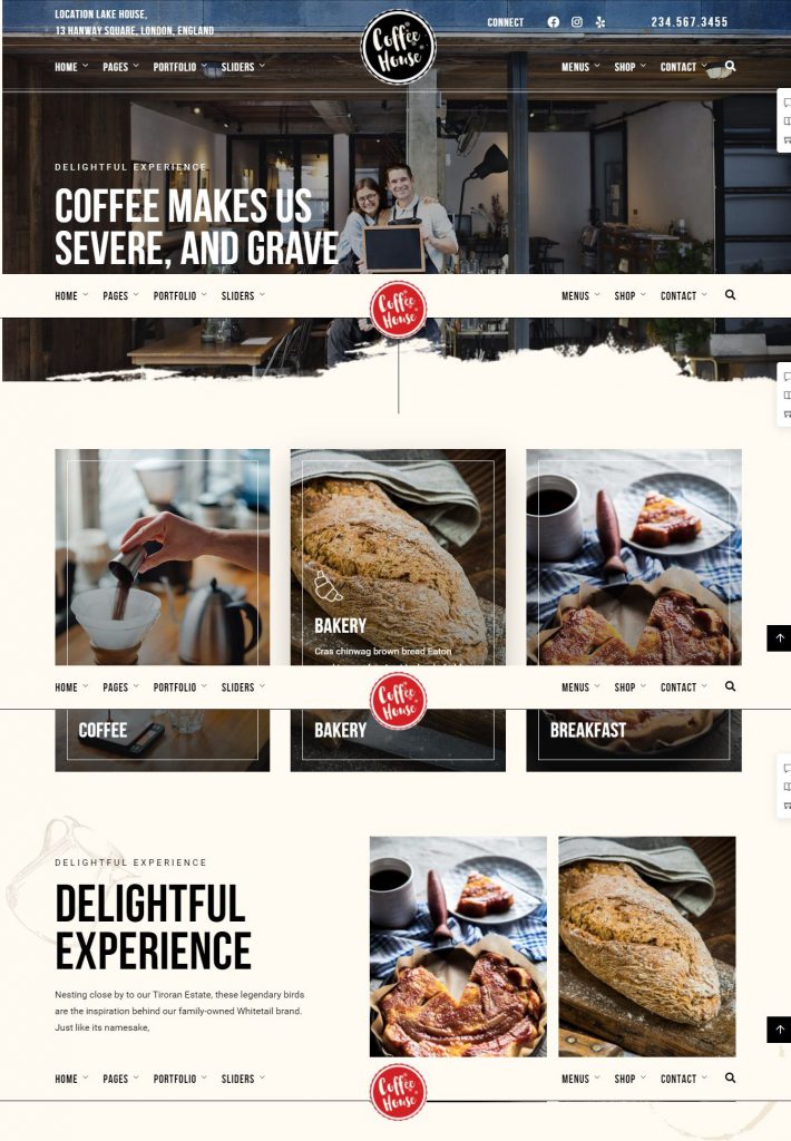 Mẫu website MẪU WEBSITE CAFE – COFFEE HOUSE