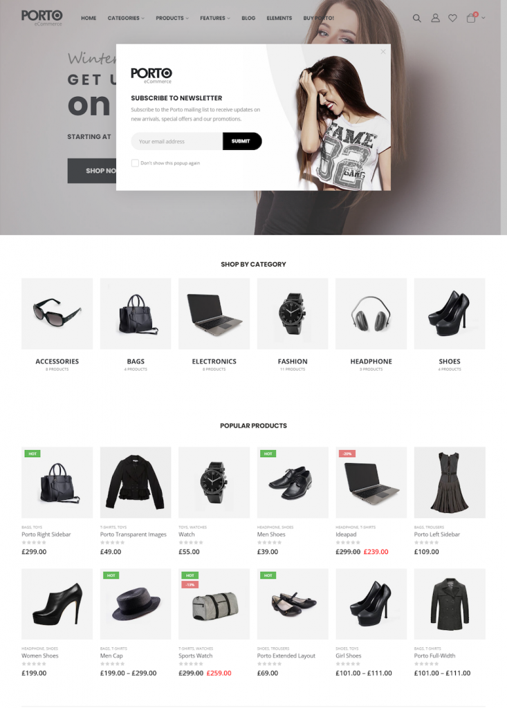 Mẫu website MẪU WEBSITE Porto Shop Thời Trang 3
