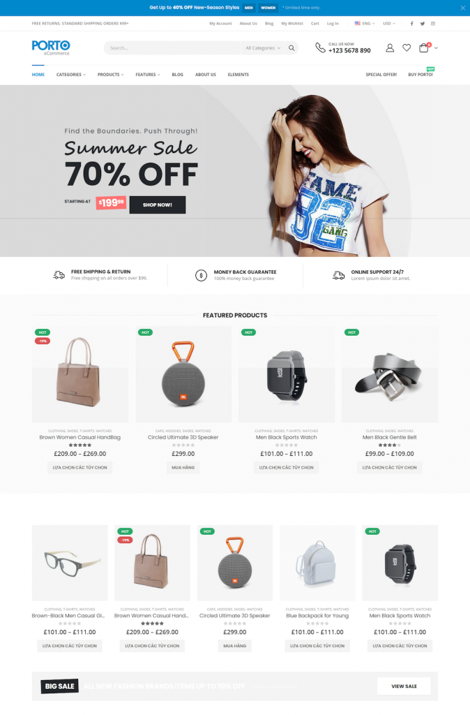 Mẫu website MẪU WEBSITE Porto Shop Thời Trang 4