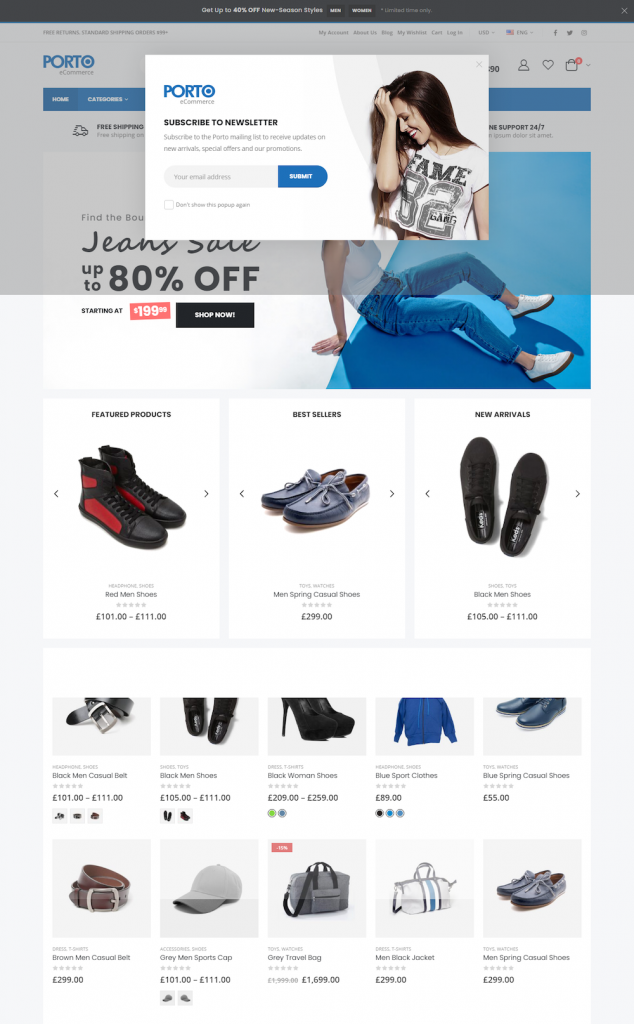 Mẫu website MẪU WEBSITE Porto Shop Thời Trang 5
