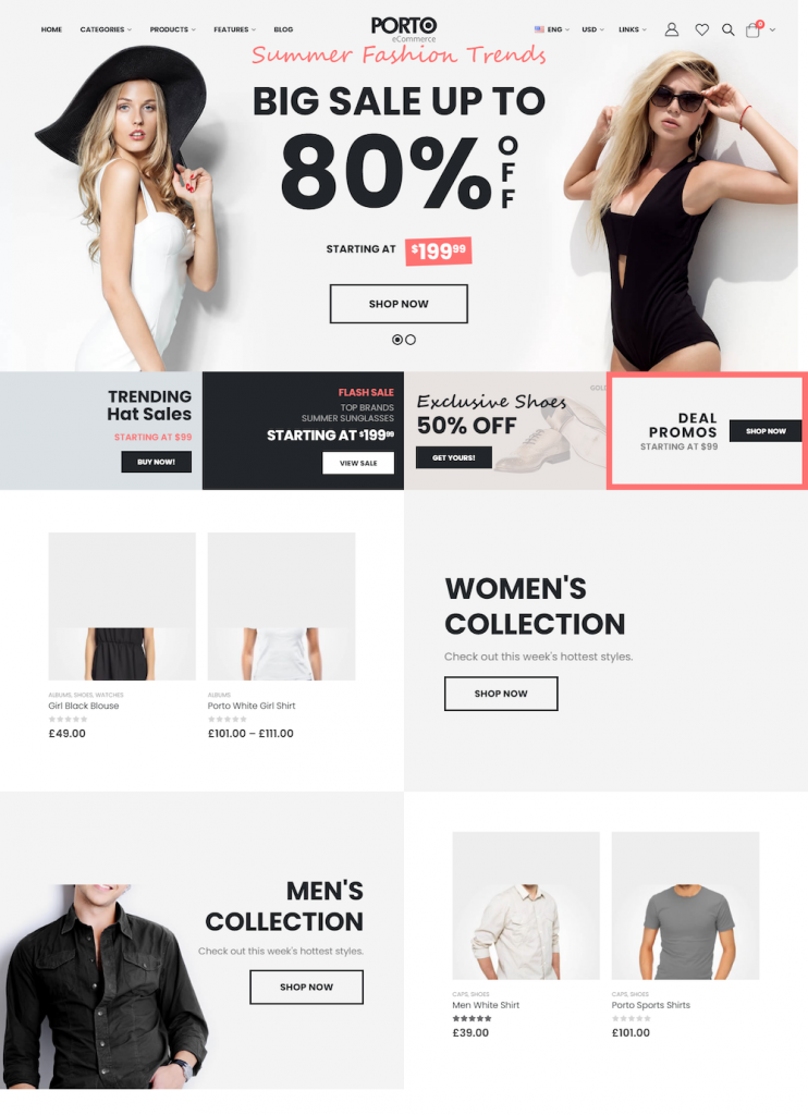 Mẫu website MẪU WEBSITE Porto Shop Thời Trang 6